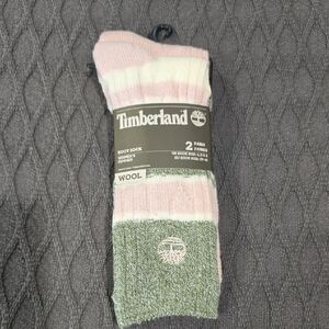 Timberland Wool Boot Socks in Pink and Green